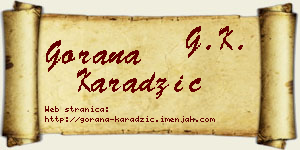 Gorana Karadžić vizit kartica